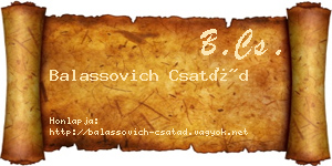 Balassovich Csatád névjegykártya